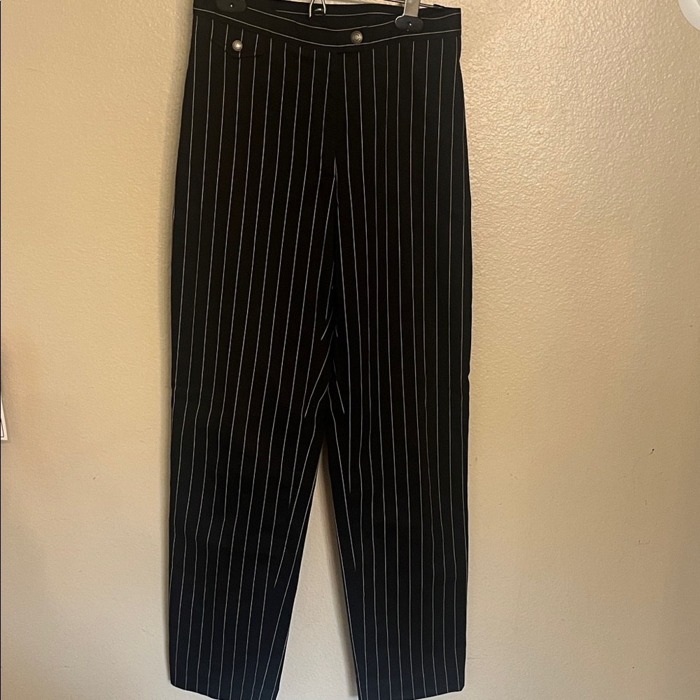 LAUREN Ralph Lauren Black Striped Trousers Pants 4P